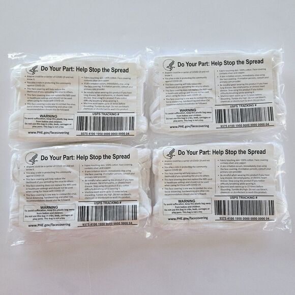 20 Pack Face Masks - White Cotton Reusable Cover Washable Cloth Facemask Lot - Picture 1 of 5